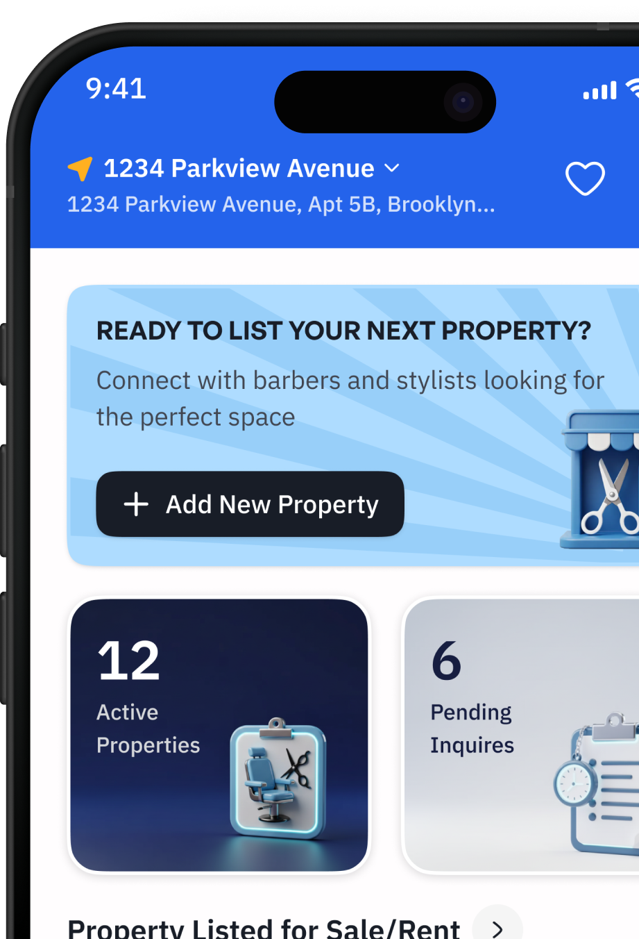 Real estate app screenshot